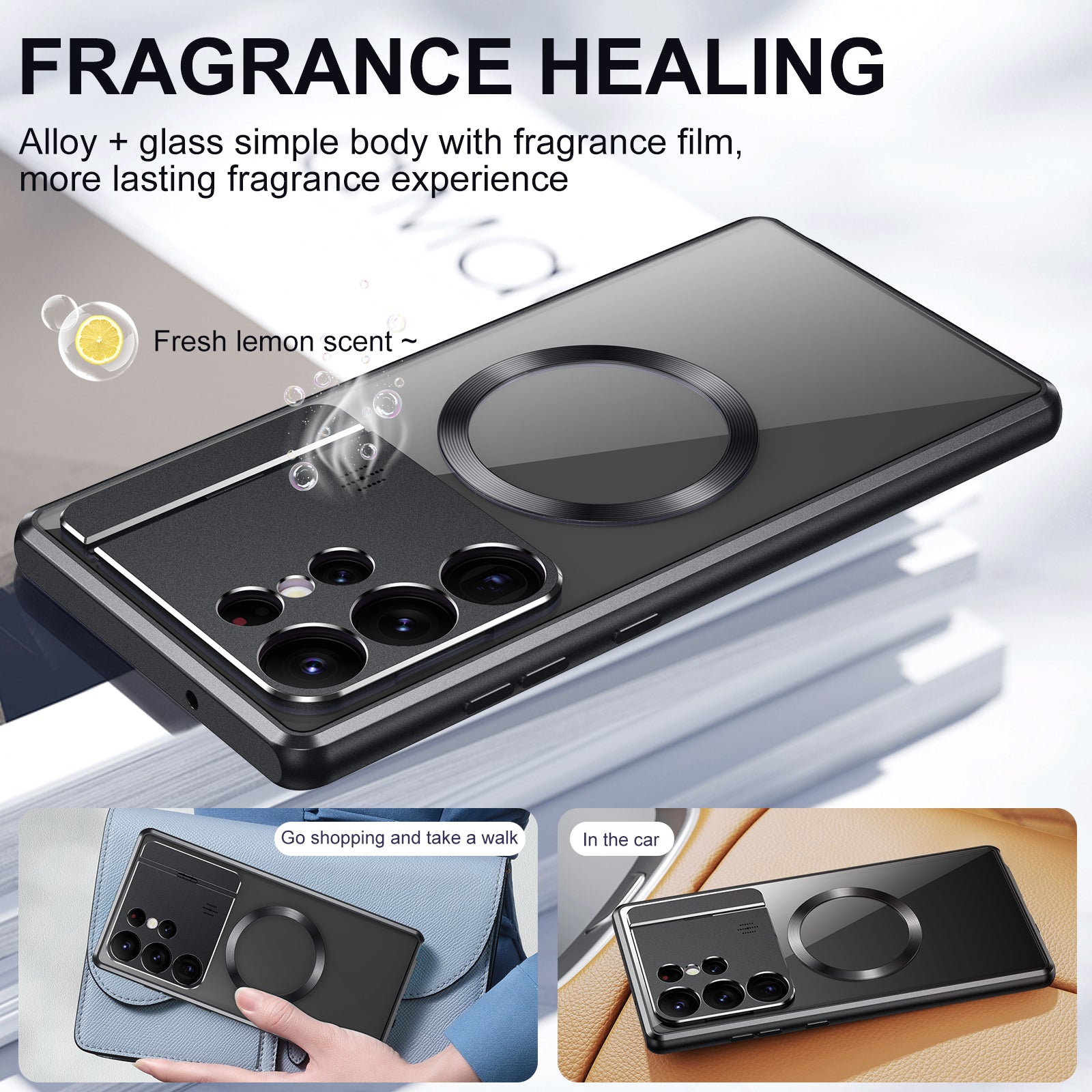 Compatible with MagSafe Alloy Acrylic Phone Cover for Samsung Galaxy S21 Ultra 5G Slim Case with Lens Guard Kickstand Compatible with MagSafe Alloy Acrylic Phone Cover for Samsung Galaxy S21 Ultra 5G Slim Case with Lens Guard Kickstand